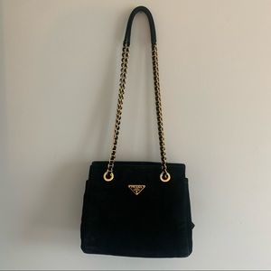 Prada Chain Tote Suede Small 25